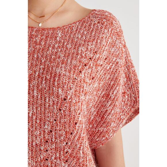New Anthropologie Pilcro Knit Tunic Pullover $118 X-SMALL Red Open back - Picture 2 of 3